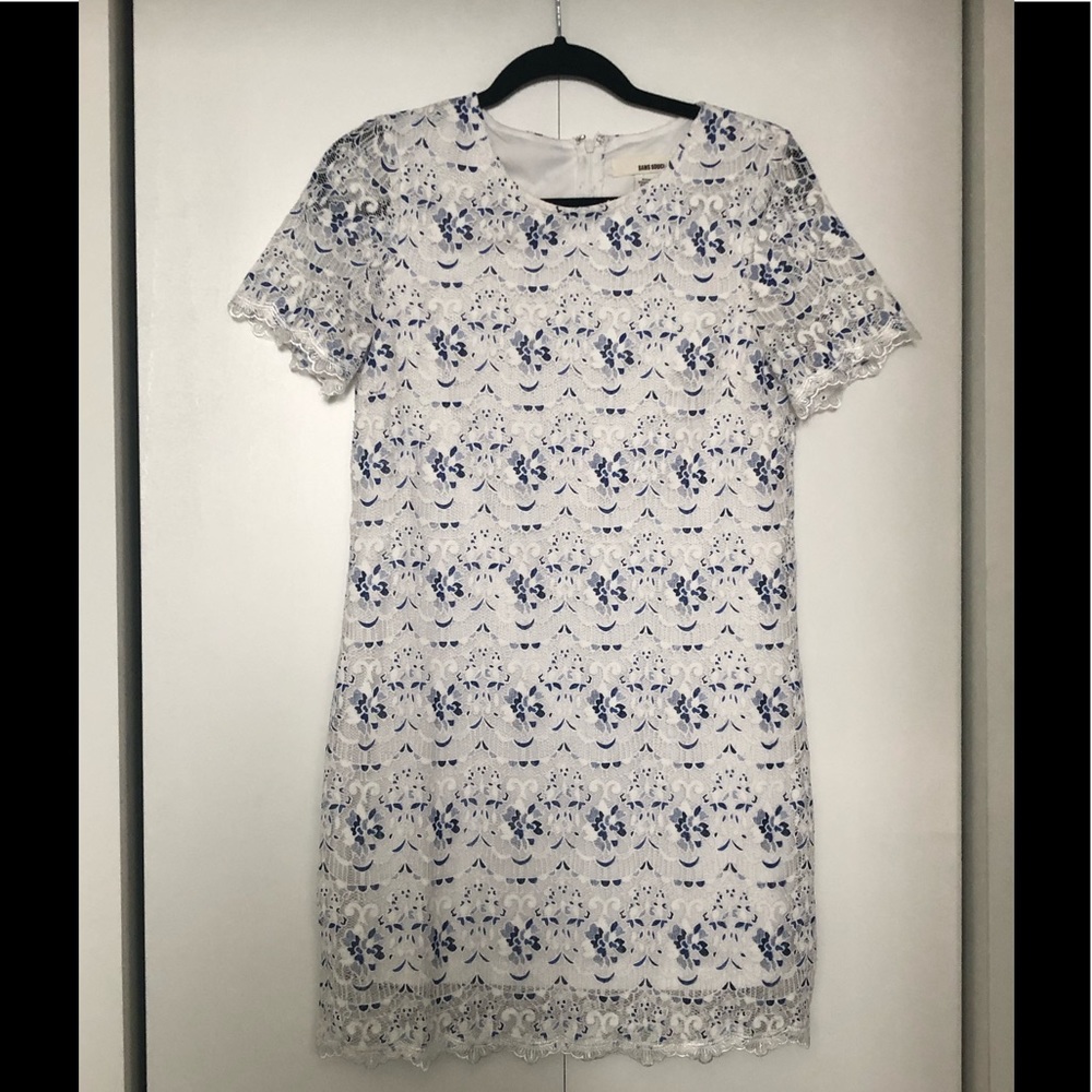 Sans Souci White and Blue Lace Dress